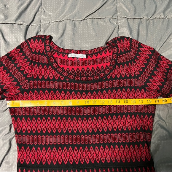 Danny and Nicole red & black dress rayon & polyester comfy size large - Picture 5 of 9